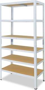 thumbnail of shelfplaza HOME 200x120x23 cm Schwerlastregal in weiß mit 6 Böden und 145 kg Traglast pro Boden