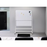 thumbnail of Whiteboard HWC-L87, Magnettafel, zwei Tafeln beidseitig beschreibbar höhenverstellbar rollbar inkl. Zubehör 101x69cm