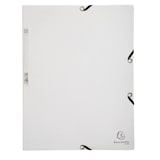 thumbnail of Exacompta  Cod. 55506E - Cartella 3 lembi con elastici in cartoncino lustré 400 g/mq - 24x32cm bianco - Confezione da  25 pz.
