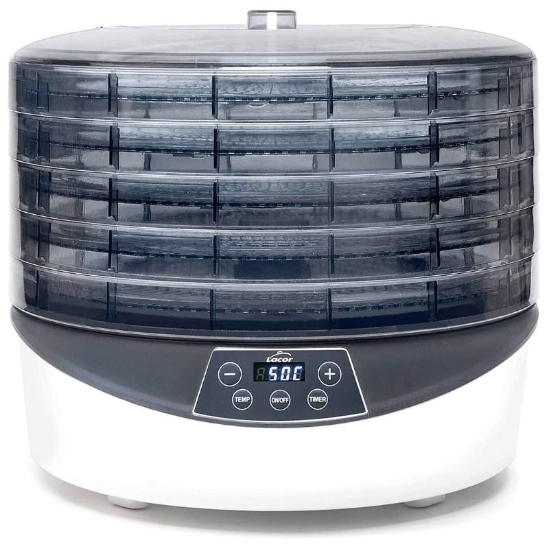 LACOR Deshidratador de Alimentos Terra, Blanco y Negro. Giratorio. 5 bandejas desmontables