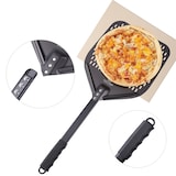 thumbnail of PizzaLover Premium Pizzastein-Set für Backofen & Gasgrill – inkl. harteloxiertem, perforiertem Pizzaschieber (30x66 cm) + XL-Pizzastein (38x30 cm)
