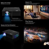 thumbnail of Videoprojecteur LED HD 1080P 40 ANSI USB HDMI VGA Pour Home Theater YONIS