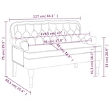thumbnail of vidaXL Sitzbank mit Rückenlehne Schwarz 119,5x64,5x75 cm Samt