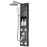 thumbnail of BEN | Douchepaneel regendouchekop douche RVS | Zwart geborsteld massagedouche-douchesysteem Mengkraan douchekraan douchesysteem