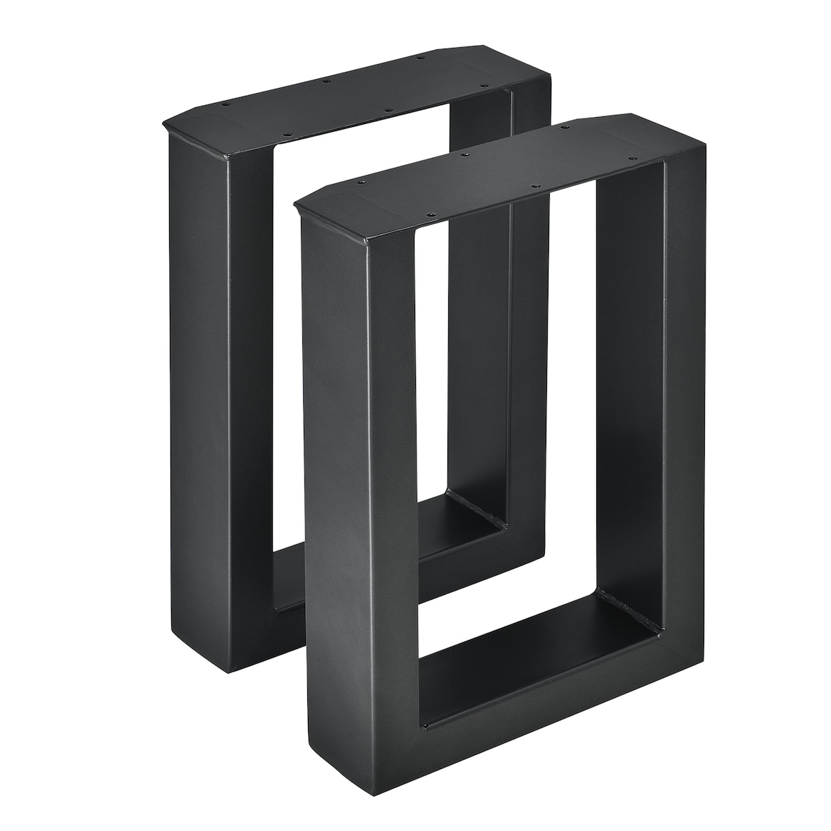 Helloshop26 - Juego de 2 patas de mesa rectangulares de metal para mueble 30 x 43 cm color negro 03_0003660