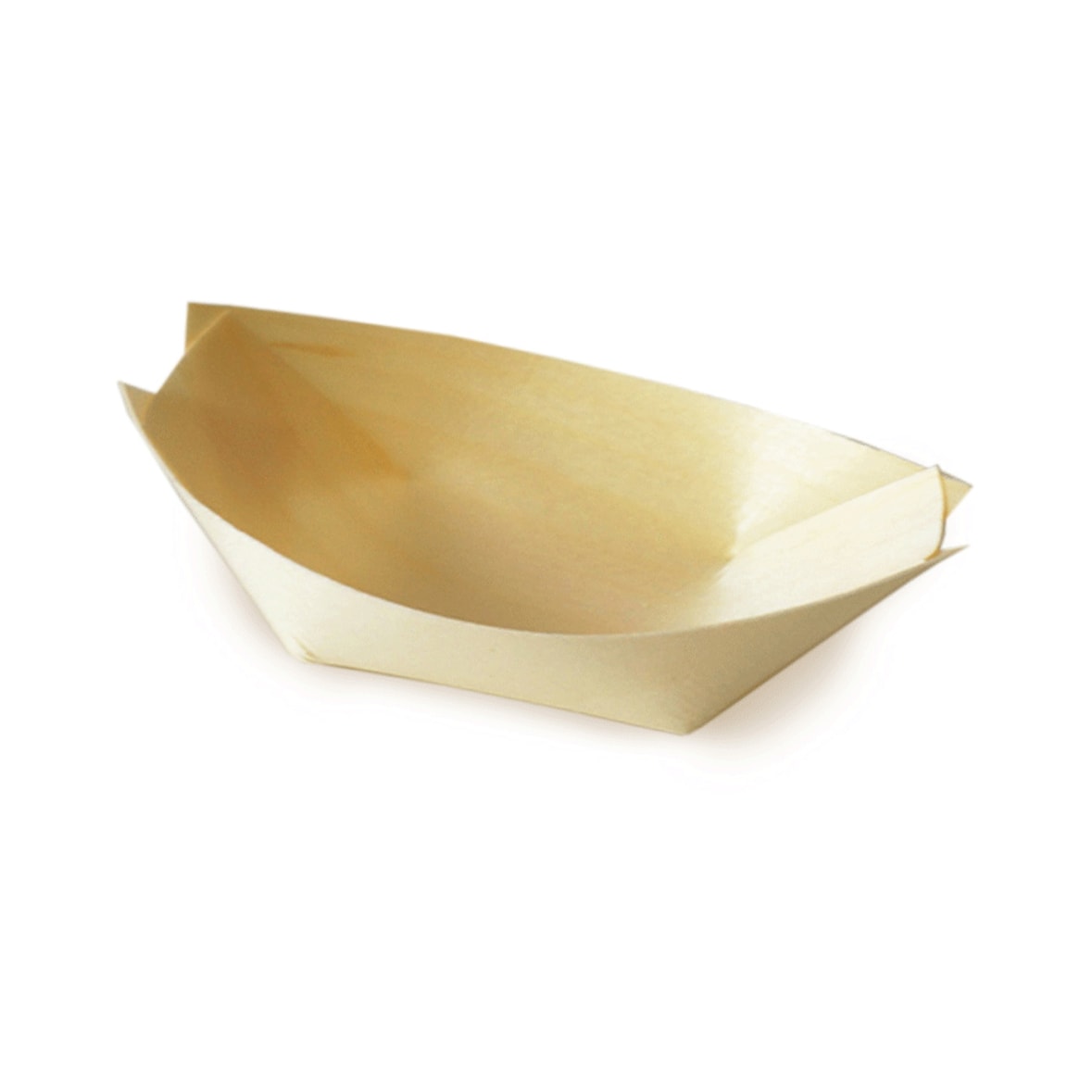 500x Fingerfood-Schale aus Holz schiffchenförmig  8 x 5,5 cm