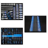 thumbnail of EBERTH Multigereedschapset 114 delen Voor gereedschapswagen, Gelabelde schuimrubberen inzetstukken, Hard metaal, Ergonomische handgrepen, Voor 3 laden