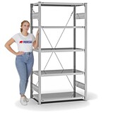 thumbnail of PROREGAL Fachbodenregal Stecksystem | Grundregal | HxBxT 200x100x50cm | 5 Ebenen | Fachlast 140 kg | Einseitig nutzbar | Verzinkt