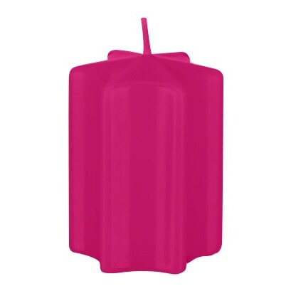 Sternkerzen Fuchsia Pink 12 x Ø 6 cm, 4 Stück