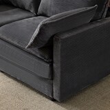thumbnail of 2-Sitzer-Sofa 85x176x75 Modernes Design, bequeme Sitzfläche, Holzrahmen, Kord-Stoff, Wohnzimmer Couch, Grau