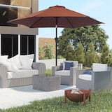 thumbnail of Chapéu de Sol de Jardim Ø260x235cm de Alumínio Reclinável com Manivela e 6 Hastes para Terraço Exterior Varanda Café