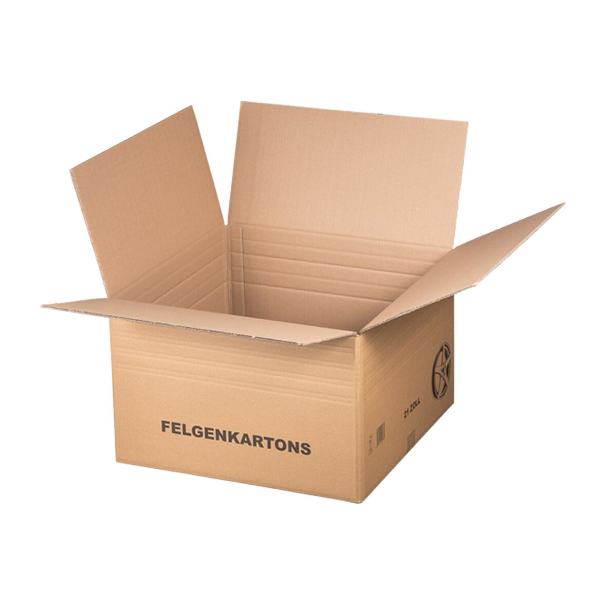 4x Felgenkarton für 21 Zoll - 575x575x(217)-365mm mit variabler Höhe 2-wellig