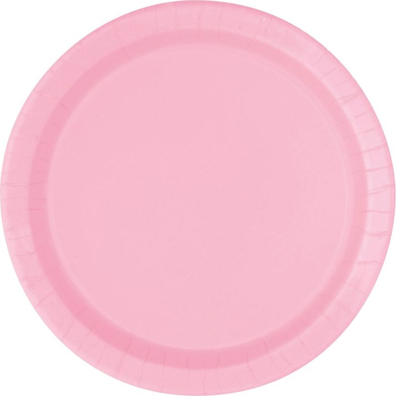 8 kleine runde Teller rosa