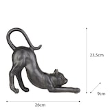 thumbnail of Dekoration Deko Katze schwarz Polyresin Cat streckt sich Katzenhocker