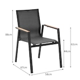 thumbnail of METRO PROFESSIONAL Silla de exterior con reposabrazos en madera, aluminio/tejido sintético, negro