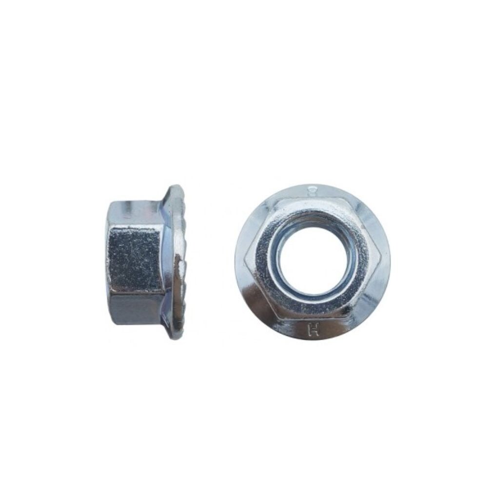 50 Ecrous Hexagonaux à Embase Crantée M14 mm - DIN 6923 - 8 - Zingué blanc - D-Work