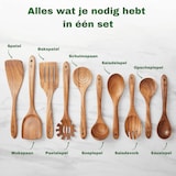 thumbnail of Bikolo® Keukengerei Set 10-Delig + Houder - Houten Spatel - Spatels - Kookgerei Set - Spatelset