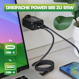 thumbnail of InLine® USB PD Netzteil, GaN Ladegerät, 3-Port, Dual USB-C+USB-A, 65W, weiß