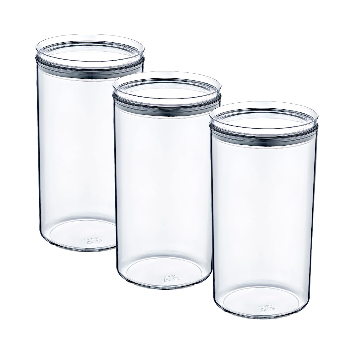 Pack 3 Recipientes Herméticos para Alimentos Grandes Redondos Ø10.5x19cm 7house