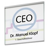 thumbnail of GLASGOW Türschild 150 | Edelstahl und Echtglas | 155x152 mm | Türschild Büro | Büroschild