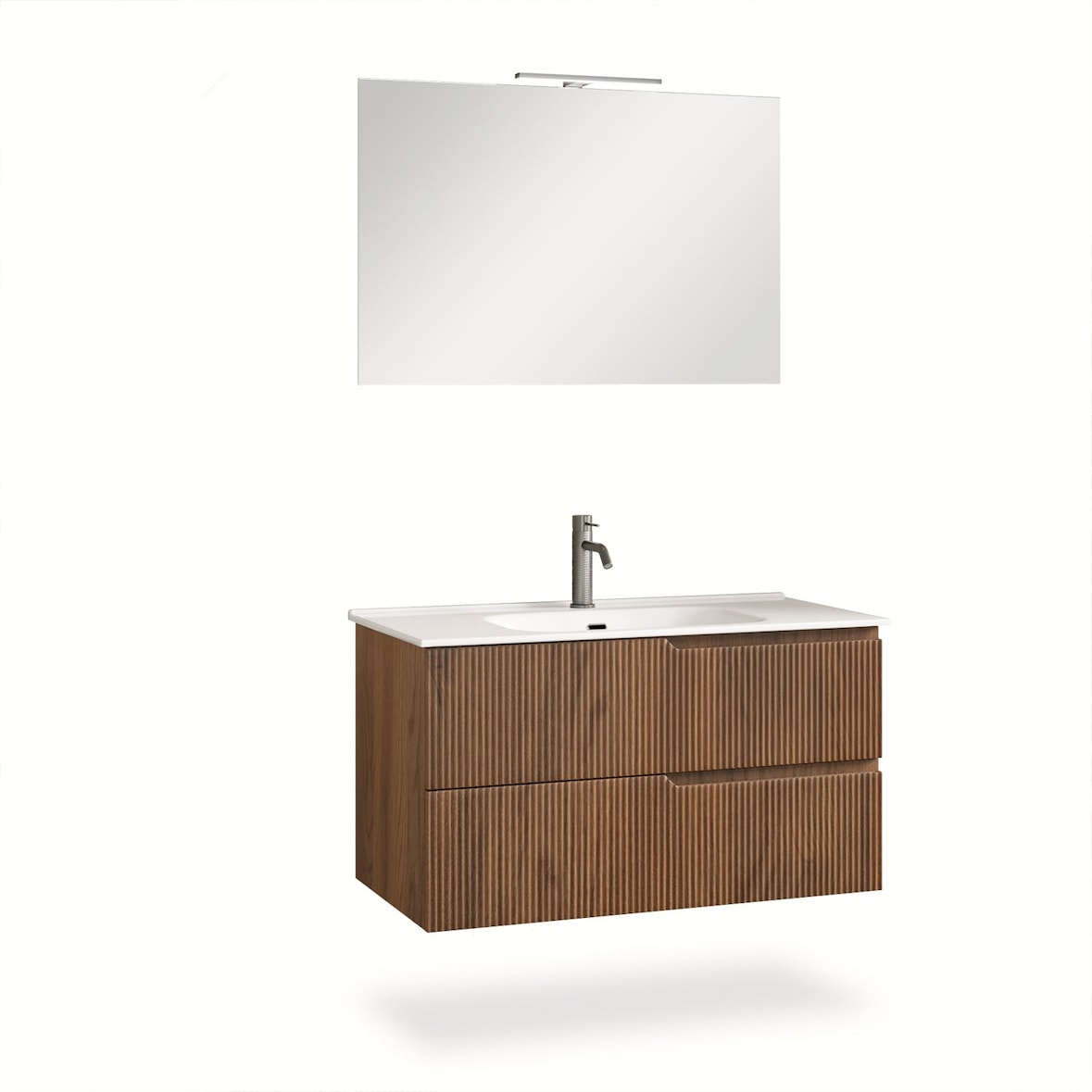 AQA Design Composizione da bagno in MDF 4 pezzi VENERE rovere rio cm. L.101 P.46,5 H.190 MPVE10-RR