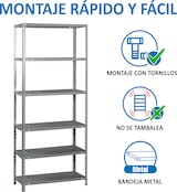 thumbnail of SimonRack Estantería Metálica con tornillos 2000x900x300 mm, 6 Alturas, 100 kg de Punto Flexión, Gris - Comfort