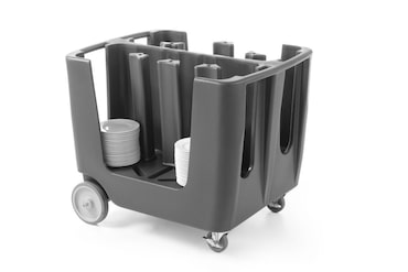 Carro portaplatos Hendi para transportar 6 pilas de 50 platos y 4 ruedas