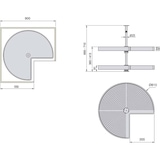 thumbnail of Plateau tournant blanc 2 niveaux pour module de cuisine Shelvo Pour module de 90 cm Emuca