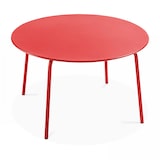 thumbnail of Table de terrasse ronde en acier rouge 120 x 72 cm - Oviala
