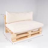 thumbnail of Sofá de paletes com almofadas, pinho novo, Poliéster 180 gr, Cor Bege, 120x80x7