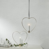 thumbnail of Dekoherz mit LED Kerze Kerzenhalter mit Aufhänger H: 28,5cm Timer Batterie gold