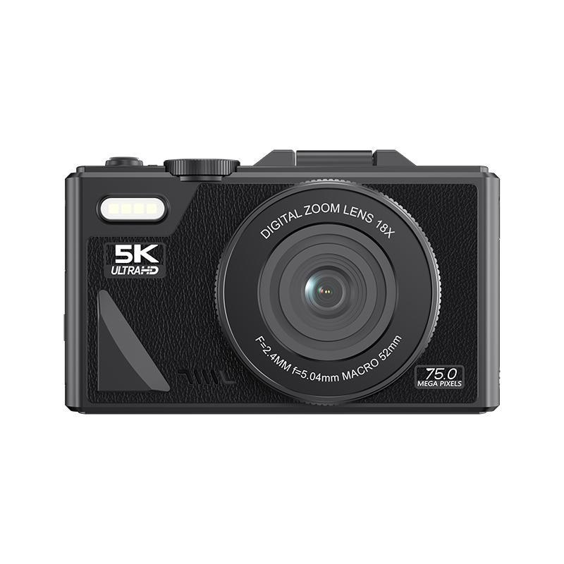 Appareil Photo Numérique 75MP 5K Avec Zoom 18X Et Écran Inclinable WiFi Noir YONIS