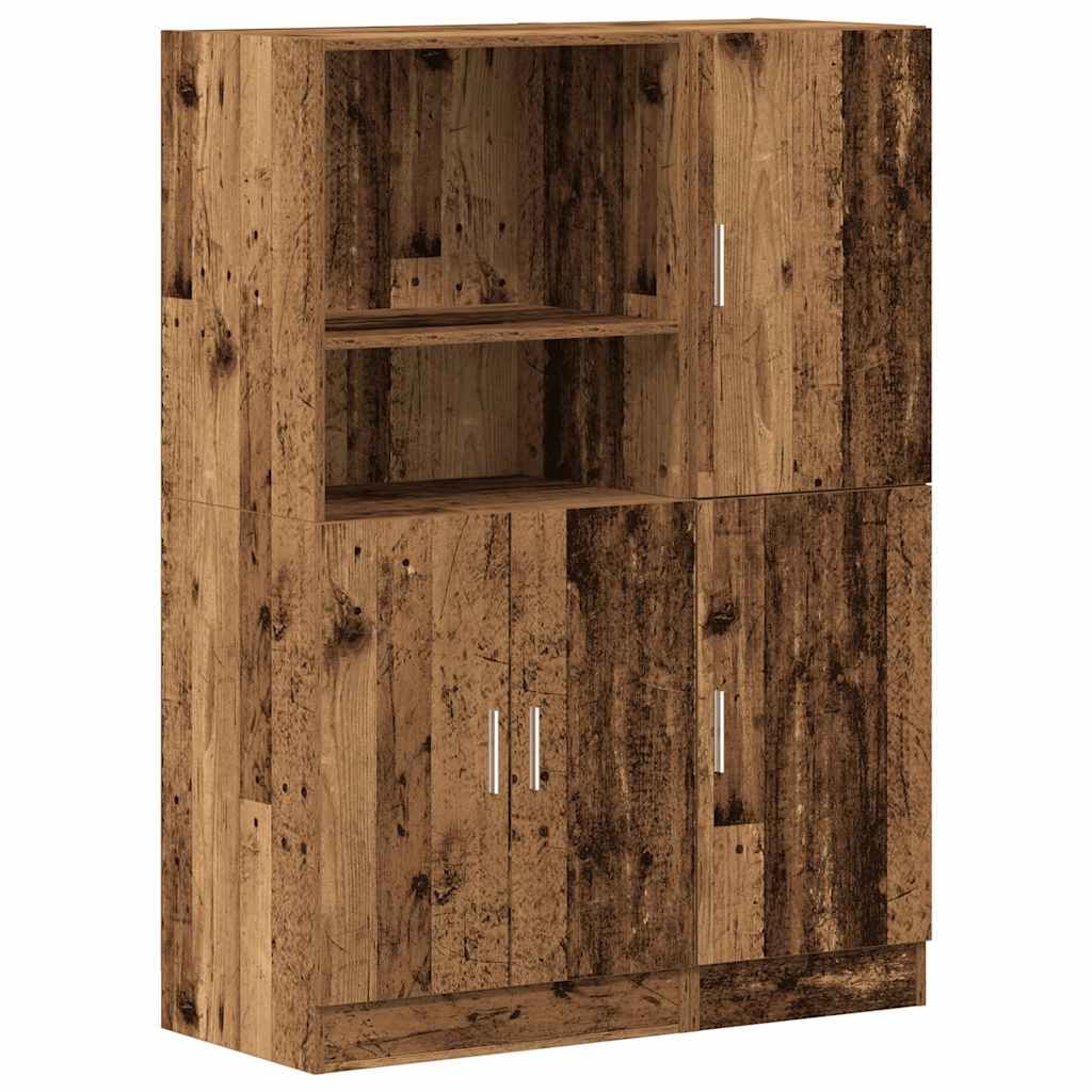 vidaXL 2-tlg. Küchenschrank-Set Altholz-Optik Holzwerkstoff