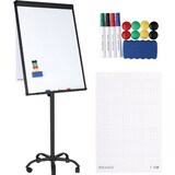 thumbnail of BRASQ Flipover Verrijdbaar Zwart 70x100 cm - Incl. 25 vellen papier, 4 Stiften, 8 Magneten, Wisser - Papierklem en Haken