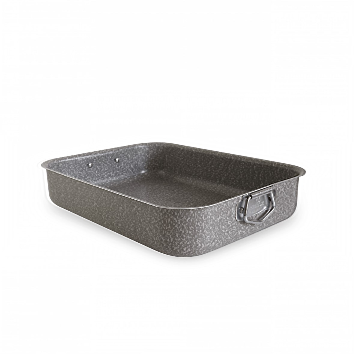 Bandeja para lasaña de aluminio antiadherente, 40 x 31 x 8 cm, con asas laterales y borde alto.