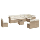 thumbnail of vidaXL 11-tlg. Garten-Sofagarnitur mit Kissen Beige Poly Rattan