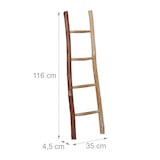 thumbnail of Relaxdays Dekoleiter, 116 cm hoch, Holzleiter Garten, 4 Sprossen, Kastanie, Handarbeit, Handtuch- & Kleiderleiter, natur
