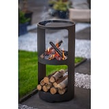 thumbnail of Braciere RedFire Buffalo – metallo con rivestimento nero – Ø43 cm – altezza 90 cm – con vano porta legna – nero