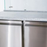 thumbnail of Romux® Table a Pizza Réfrigérée 2 Portes 90x70 cm pour 5 Bacs GN 1/6 Plan de Travail en Marbre et Cloche en Verre | Préparation Pizzas et Salades