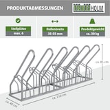 thumbnail of Fahrradständer für 6 Fahrräder 210x40x85 cm Stahl feuerverzinkt 2x3 höhenversetzt mit Anlehnbügel