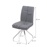 thumbnail of Set sala da pranzo HWC-H70, set sala da pranzo, tessuto/tessuto acciaio inox spazzolato ~ grigio scuro 160cm