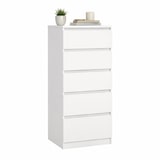 thumbnail of WellHome - Cómoda de Dormitorio con 5 Cajones en color Blanco 41 x 50 x 112 cm - Sil White