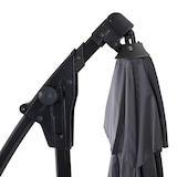 thumbnail of Deluxe Ampelschirm HWC-D14, Sonnenschirm, rund Ø 3m Polyester Alu/Stahl 14kg ~ anthrazit mit Ständer