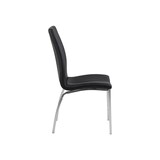 thumbnail of Amin Esszimmerstuhl in schwarzen Kunstleder und Chrom Gestell. 4er Set