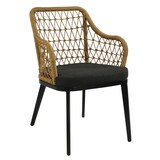 thumbnail of Milan fauteuil alu noir/wicker paille