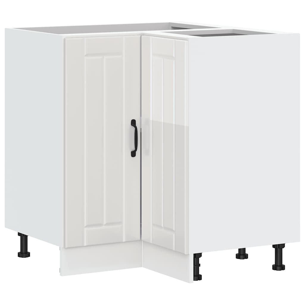 vidaXL Küchen-Eckunterschrank Lucca Hochglanz-Weiß Holzwerkstoff