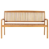 thumbnail of Helloshop26 - Banc de jardin meuble de patio d'extérieur terrasse 3 places empilable de jardin 159 x 57,5 x 90 cm bois de teck 02_0011030