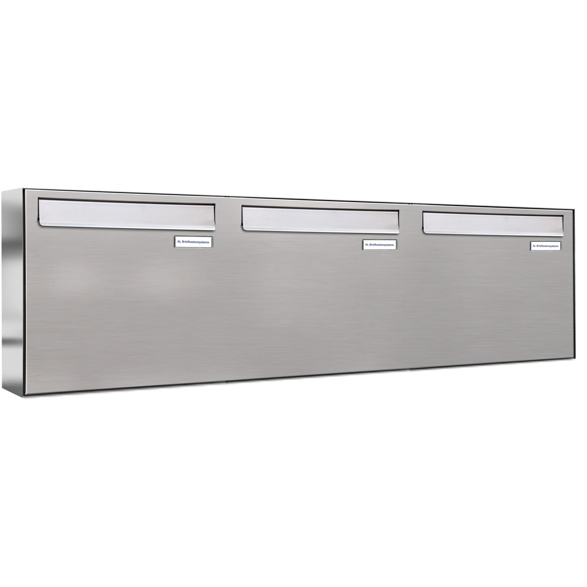 AL Briefkastensysteme 3 Fächer Premium Edelstahl Durchwurf Briefkasten Anlage für Post A4, modern, robust, wetterfest, Artikelnummer: 331V3DZ3