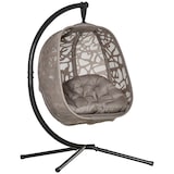 thumbnail of Outsunny Poltrona Suspensa com Suporte de Aço Poltrona Suspensa com Cesto Dobrável e Almofadas para Interior e Exterior 126x96x172cm Cor Areia