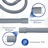 thumbnail of Ablaufschlauch 2,0m universal 19/22mmØ für Waschmaschine Geschirrspüler